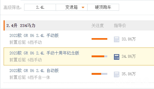 ae86多少錢(qián) 2023款新車(chē)售價(jià)33.86萬(wàn)元（全款落地38.07萬(wàn)元）